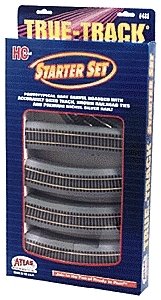 True-Track(R) Code 83 Track & Roadbed System -- Starter Set (18 Sections Track, 2 Switche, HO, Atlas Model Railroad Co. 488