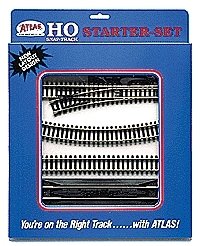 Snap Track Code 100 Starter Set -- Nickel-Silver Rail, Black Ties, HO, Atlas Model Railroad Co. 88