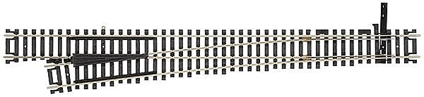 Code 100 Custom Line(R) Mark IV Turnout -- No. 8, Left Hand, HO, Atlas Model Railroad Co. 285