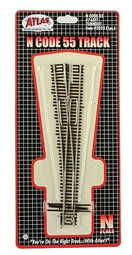 Code 55 Turnout, Nickel-Silver Rail, Brown Ties -- No.7 Left Hand, N, Atlas Model Railroad Co. 2052