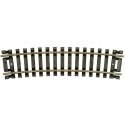 Code 100 Curved Snap-Track(R) Nickel-Silver Rail -- 1/2 Section, 18′ Radius (Black Ties) , HO, Atlas Model Railroad Co. 834