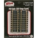 Straight Snap-Track(R) Nickel-Silver Rail -- 3′ 7.6cm (Black Ties) pkg(4), HO, Atlas Model Railroad Co. 823