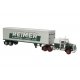 Kenworth W900 Semi Tractor w/Sleeper Cab and Van Trailer - Assembled -- Reimer (white, green, HO, Brekina Automodelle 86258