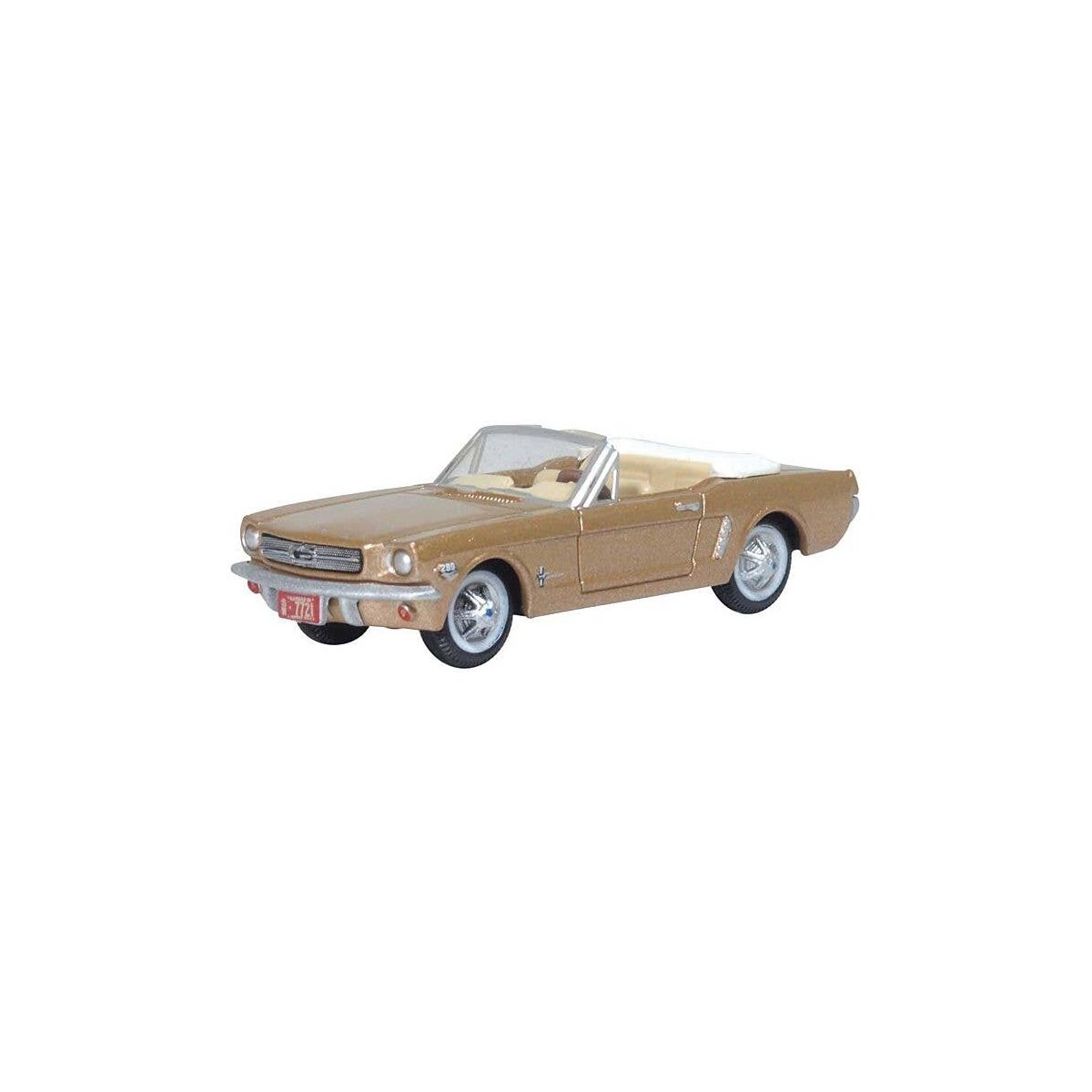 1965 Ford Mustang Convertible - Assembled -- Top Down (Prairie Bronze), HO, Oxford Diecast 87MU65007