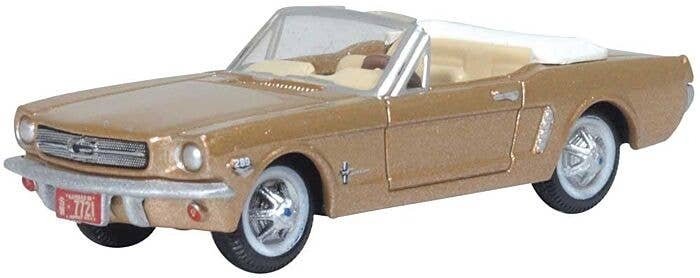 1965 Ford Mustang Convertible - Assembled -- Top Down (Prairie Bronze), HO, Oxford Diecast 87MU65007