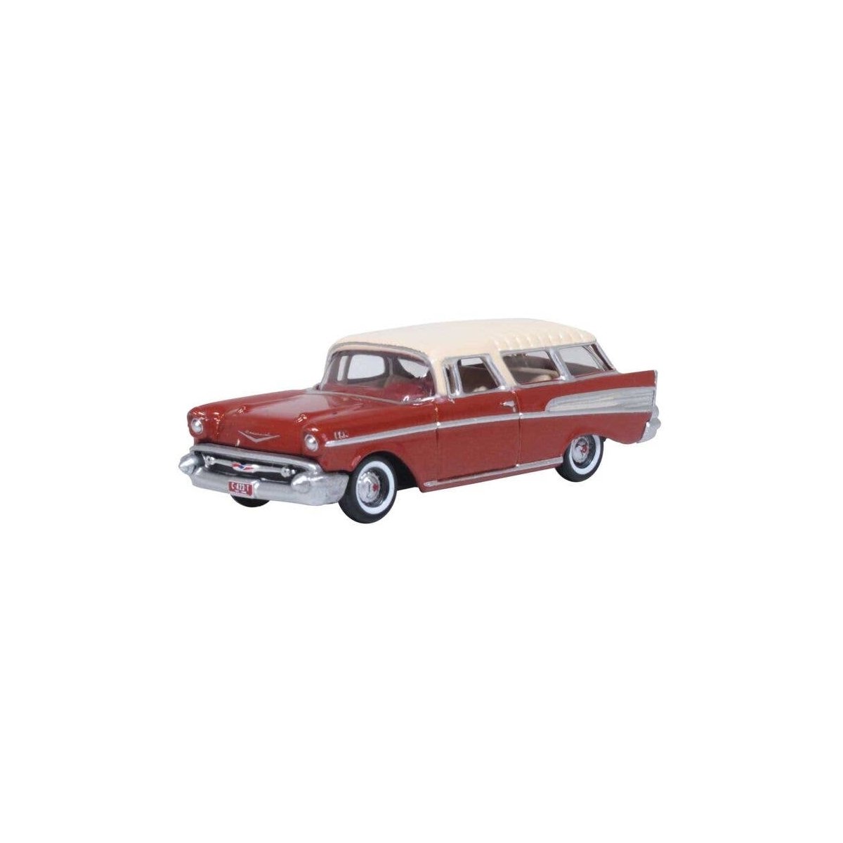 1957 Chevrolet Nomad - Assembled -- Adobe Beige, Sierra Gold, HO, Oxford Diecast 87CN57008