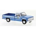 1981 GMC Sierra Grande C10 Pickup Truck - Assembled -- New York Police Department (blue, whi, HO, Brekina Automodelle 19654