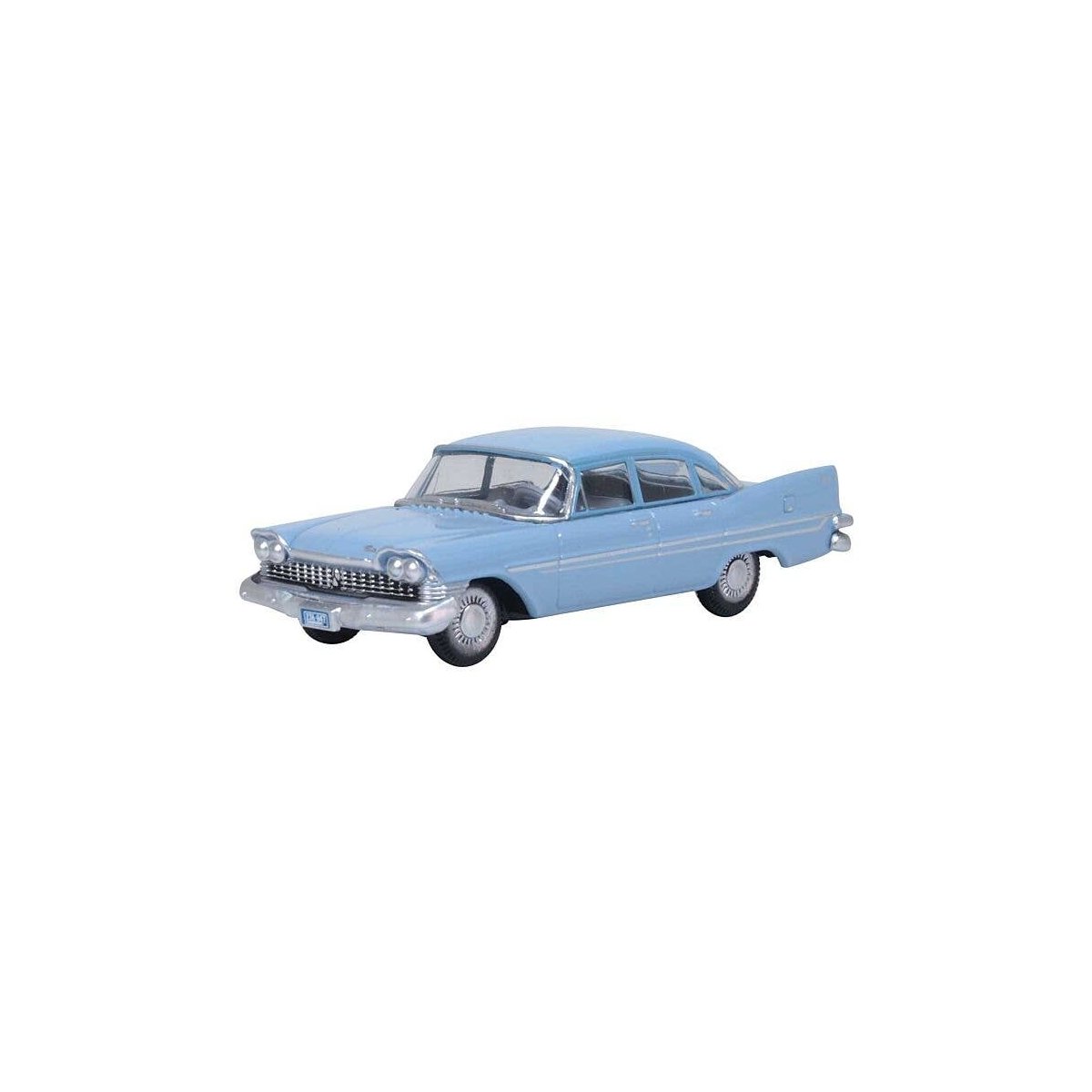 1959 Plymouth Savoy Sedan - Assembled -- Powder Blue, HO, Oxford Diecast 87PS59003