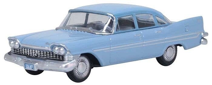 1959 Plymouth Savoy Sedan - Assembled -- Powder Blue, HO, Oxford Diecast 87PS59003
