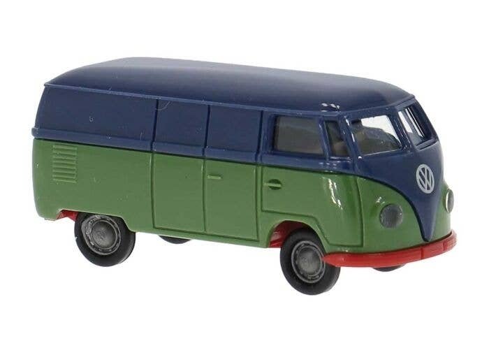 1950-1954 Volkswagen T1a Kasten Cargo Van - Assembled -- Economy (blue, green), HO, Brekina Automodelle 32075