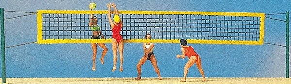 Recreation & Sports -- Beach Volleyball Players pkg(11), HO, Preiser Kg 10528