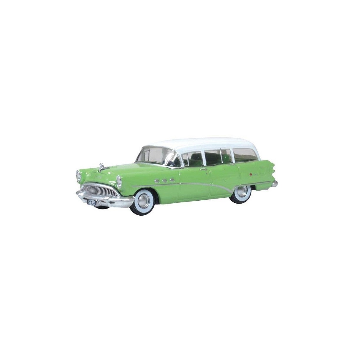 1954 Buick Century Estate Station Wagon - Assembled -- Willow Green, White, HO, Oxford Diecast 87BCE54003