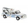 1981 GMC C30 Tow Truck - Assembled -- New York Police Department (white, blue), HO, Brekina Automodelle 19668