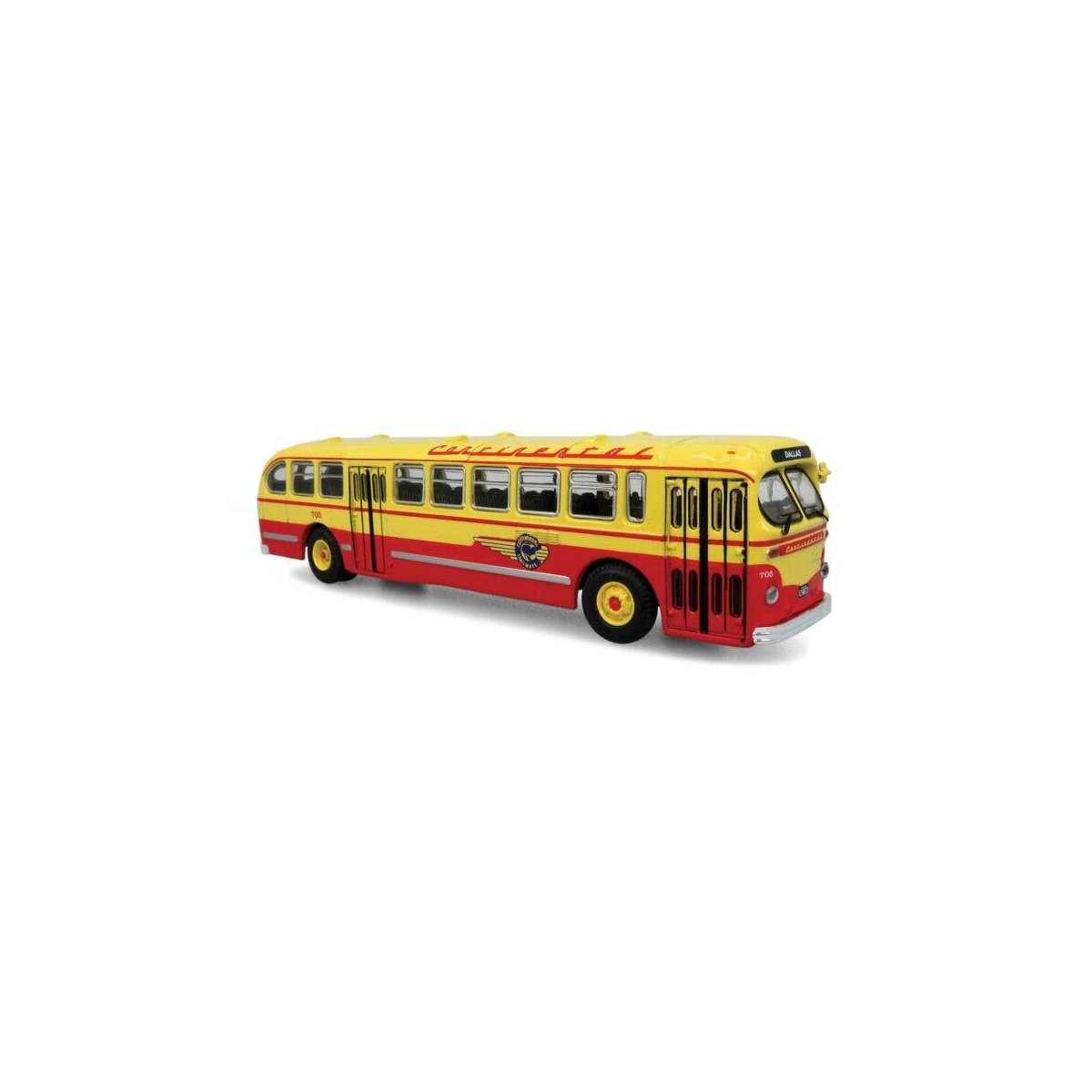 1940s-1950s ACF Brill CD-44 Transit Bus - Assembled -- Continental Trailways (red, white), HO, Iconic Replicas 870372