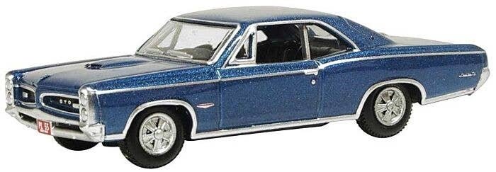 1966 Pontiac GTO - Assembled -- Fontaine Blue, HO, Oxford Diecast 87PG66001