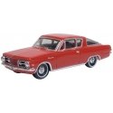 1965 Plymouth Barracuda - Assembled -- Medium Red, HO, Oxford Diecast 87PB65002