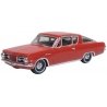 1965 Plymouth Barracuda - Assembled -- Medium Red, HO, Oxford Diecast 87PB65002