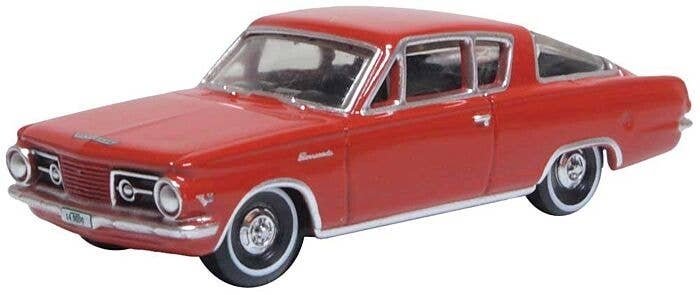 1965 Plymouth Barracuda - Assembled -- Medium Red, HO, Oxford Diecast 87PB65002