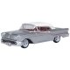 1957 Oldsmobile 88 Convertible - Assembled -- Top Up (Juneau Gray, red, white), HO, Oxford Diecast 87OC57003
