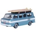 1961 Chevrolet Corvair Greenbrier Passenger Van - Assembled -- Tampico Turquoise, Cameo White, HO, Oxford Diecast 87CG61001