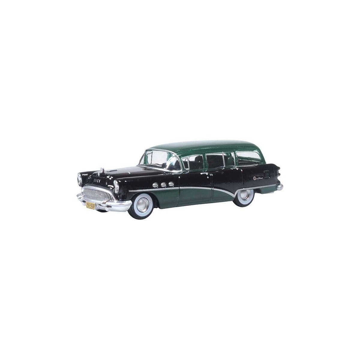 1954 Buick Century Estate Station Wagon - Assembled -- Baffin Green, Carlsbad Black, HO, Oxford Diecast 87BCE54002