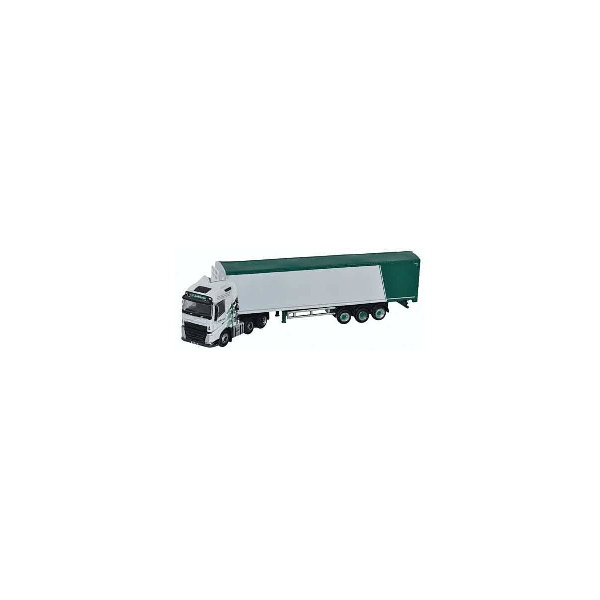 Volvo FH4 Tractor, Walking Floor Trailer - Assembled -- A.W. Jenkinson (white, green), N, Oxford Diecast NVOL4006
