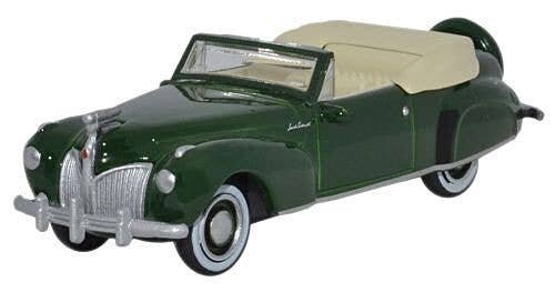 1941 Lincoln Continental Convertible - Assembled -- Top Down (Spode Green), HO, Oxford Diecast 87LC41002