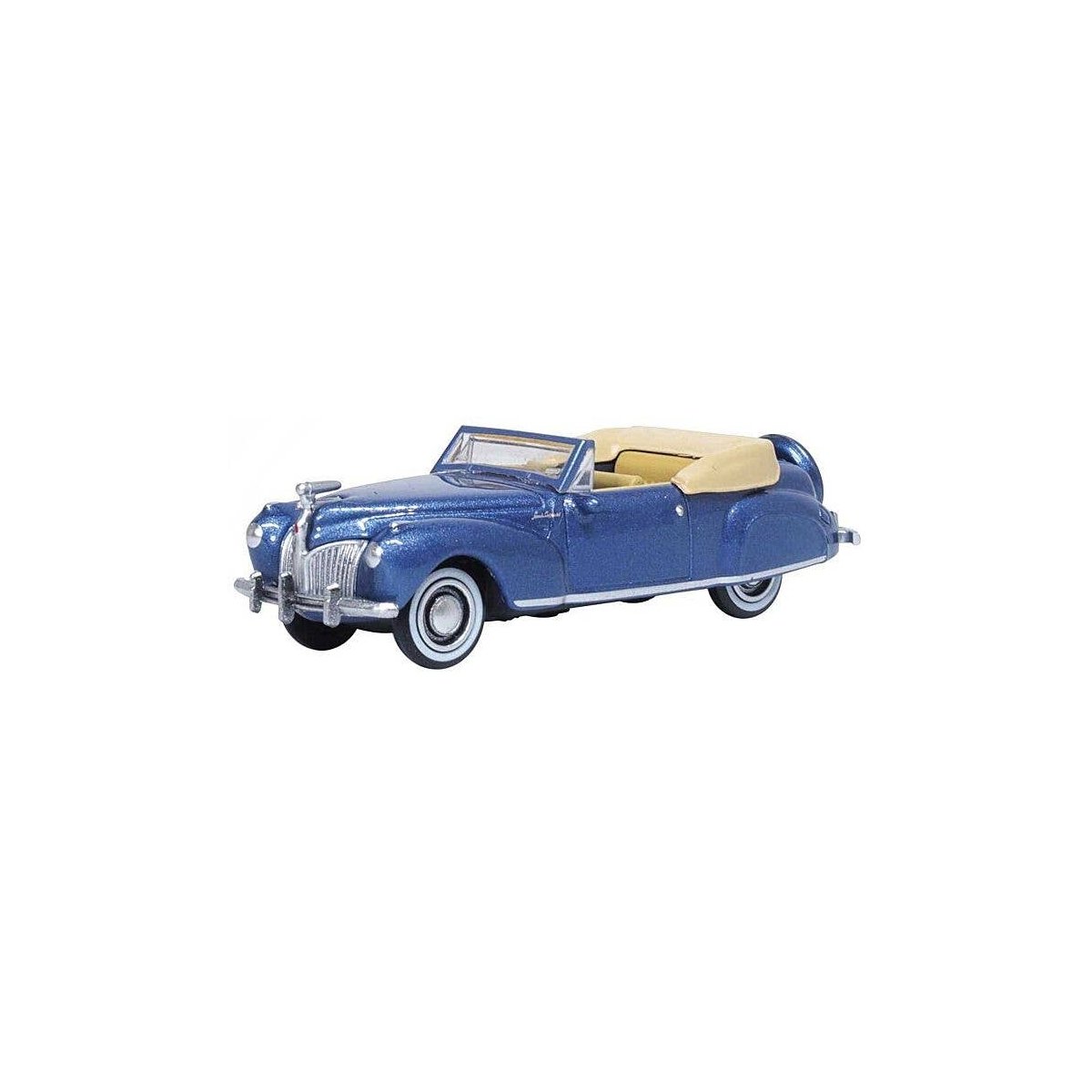 1941 Lincoln Continental Convertible - Assembled -- Darian Blue, Tan, HO, Oxford Diecast 87LC41007