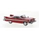1958 Plymouth Fury - Assembled -- Red, Gray, White, HO, Brekina Automodelle 19675