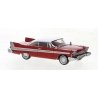 1958 Plymouth Fury - Assembled -- Red, Gray, White, HO, Brekina Automodelle 19675