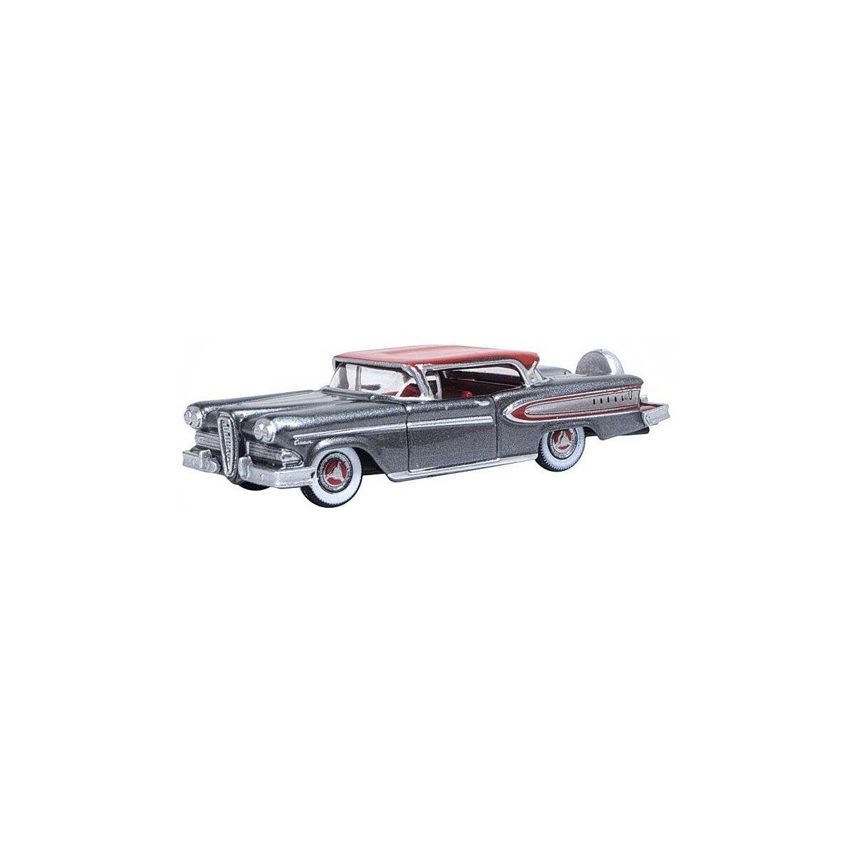 1958 Ford Edsel Citation - Assembled -- Silver Gray, Ember Red, HO, Oxford Diecast 87ED58008