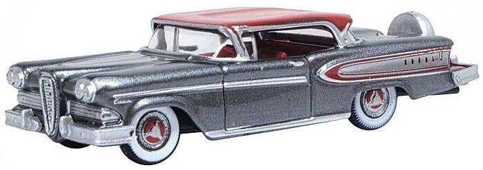 1958 Ford Edsel Citation - Assembled -- Silver Gray, Ember Red, HO, Oxford Diecast 87ED58008