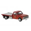 1981 GMC Sierra Grande Flatbed Truck - Assembled -- Slorette Fire Department Foam 17 (red, y, HO, Brekina Automodelle 19671