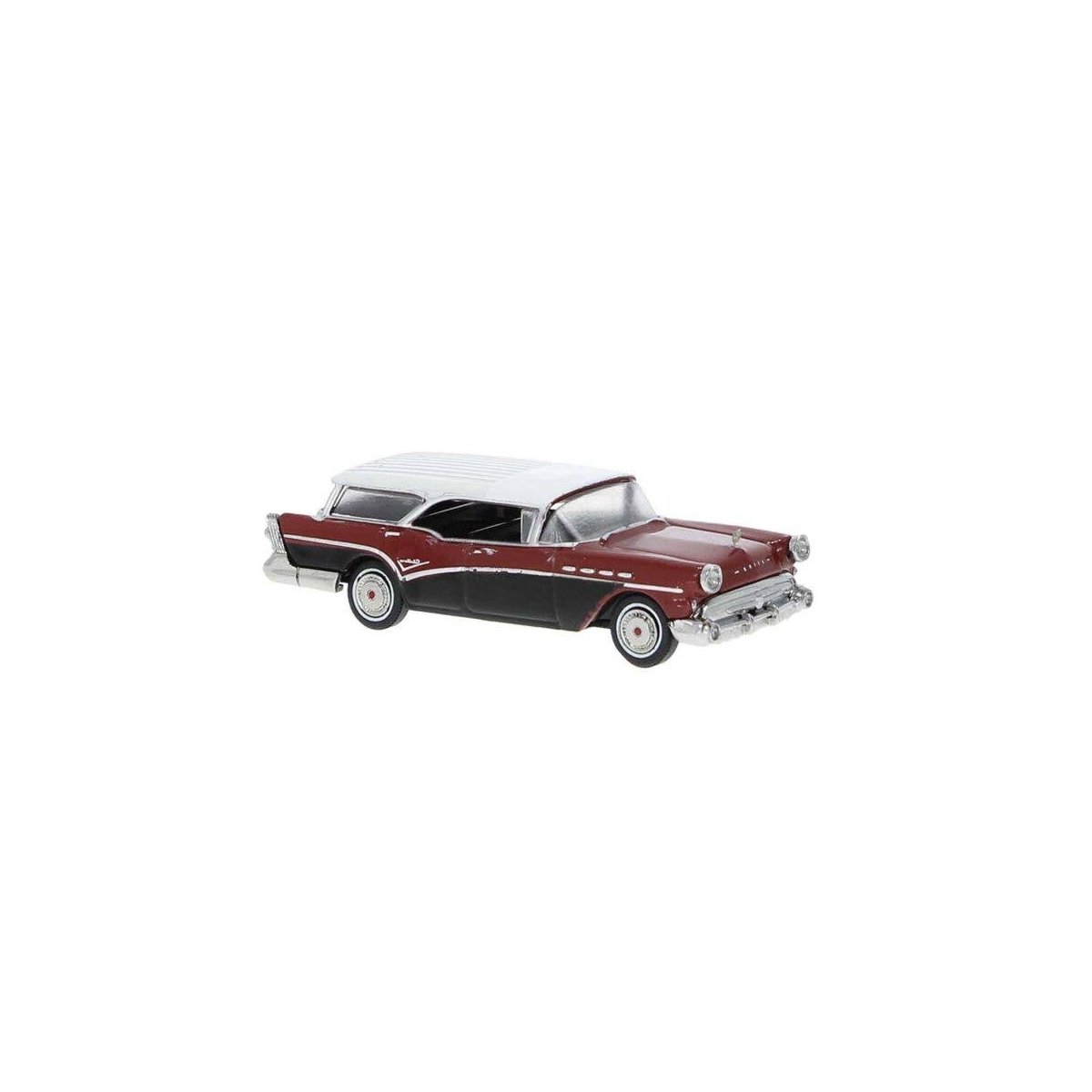 1957 Buick Century Caballero - Assembled -- Maroon, Black, White, HO, Brekina Automodelle 18178