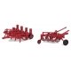Farm Plow and Planter - Assembled -- Red, HO, Walthers SceneMaster 4162
