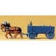 Horse-Drawn Wagon -- Ore Wagon w/Driver & Horses - Assembled, HO, Preiser Kg 30468