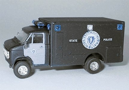 Chevrolet 1-Ton Vans - Emergency - Police Vehicles -- Massachusetts State Police, HO, Trident Miniatures 90218