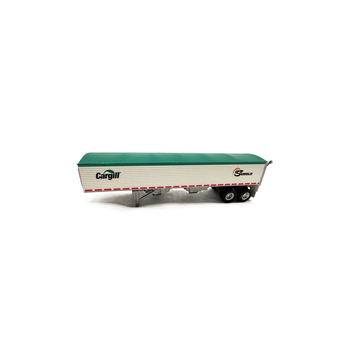 39′ Covered Grain Trailer - Assembled -- SunGlo (white, green), HO, HO Logistics Replicas 463