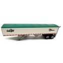 39′ Covered Grain Trailer - Assembled -- SunGlo (white, green), HO, HO Logistics Replicas 463