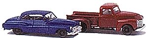 1950 Chevrolet Pickup & 1950 Buick Set -- Red Truck & Blue Car, N, Busch Gmbh & Co Kg 8320