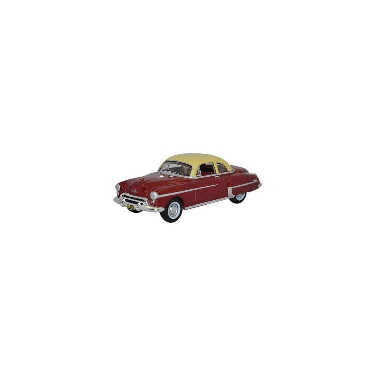 1950 Oldsmobile Rocket 88 - Assembled -- Red, Cream, HO, Oxford Diecast 87OR50001