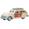 1942 Chrysler Town and Country Station Wagon - Assembled -- Catalina Tan, Brown, HO, Oxford Diecast 87CB42003
