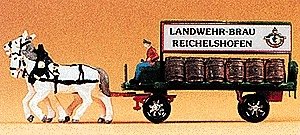 Horse-Drawn Wagon -- Brewery Beer Wagon, N, Preiser Kg 79478