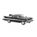 1958 Plymouth Fury - Assembled -- Black, White, HO, Brekina Automodelle 19680
