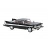 1958 Plymouth Fury - Assembled -- Black, White, HO, Brekina Automodelle 19680