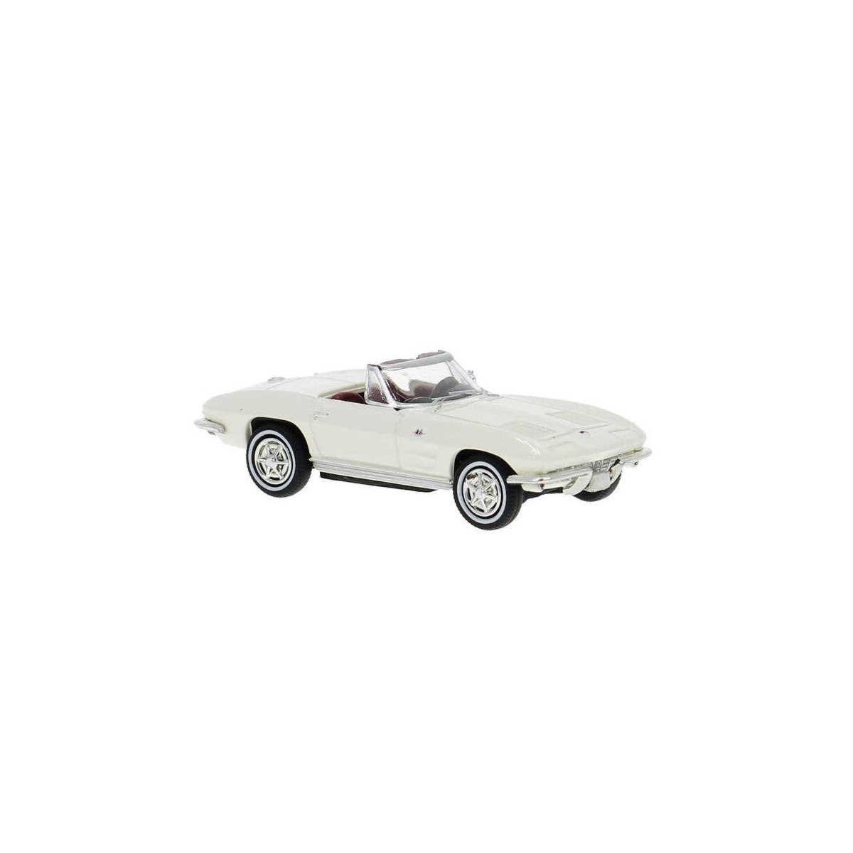 Chevrolet Corvette C2 Convertible - Assembled -- Top Down (white), HO, Brekina Automodelle 18031