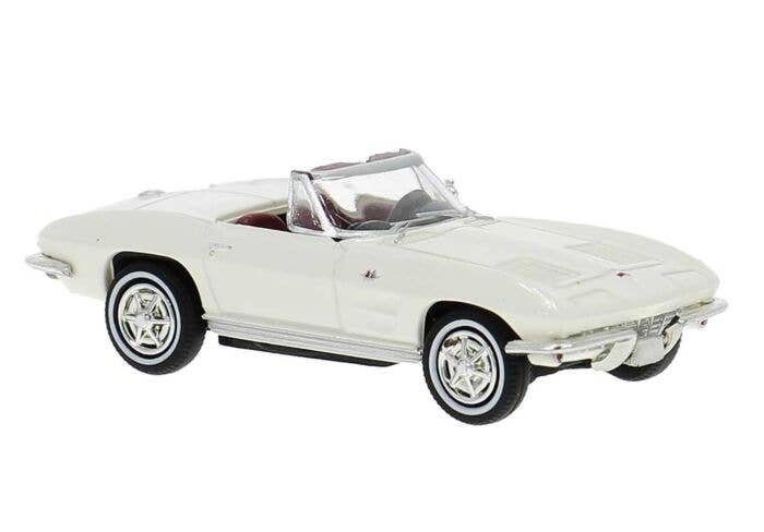Chevrolet Corvette C2 Convertible - Assembled -- Top Down (white), HO, Brekina Automodelle 18031