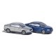 Audi A4 Sedan 2-Pack - Assembled -- 1 Each: Metallic Silver & Metallic Blue, N, Busch Gmbh & Co Kg 8340