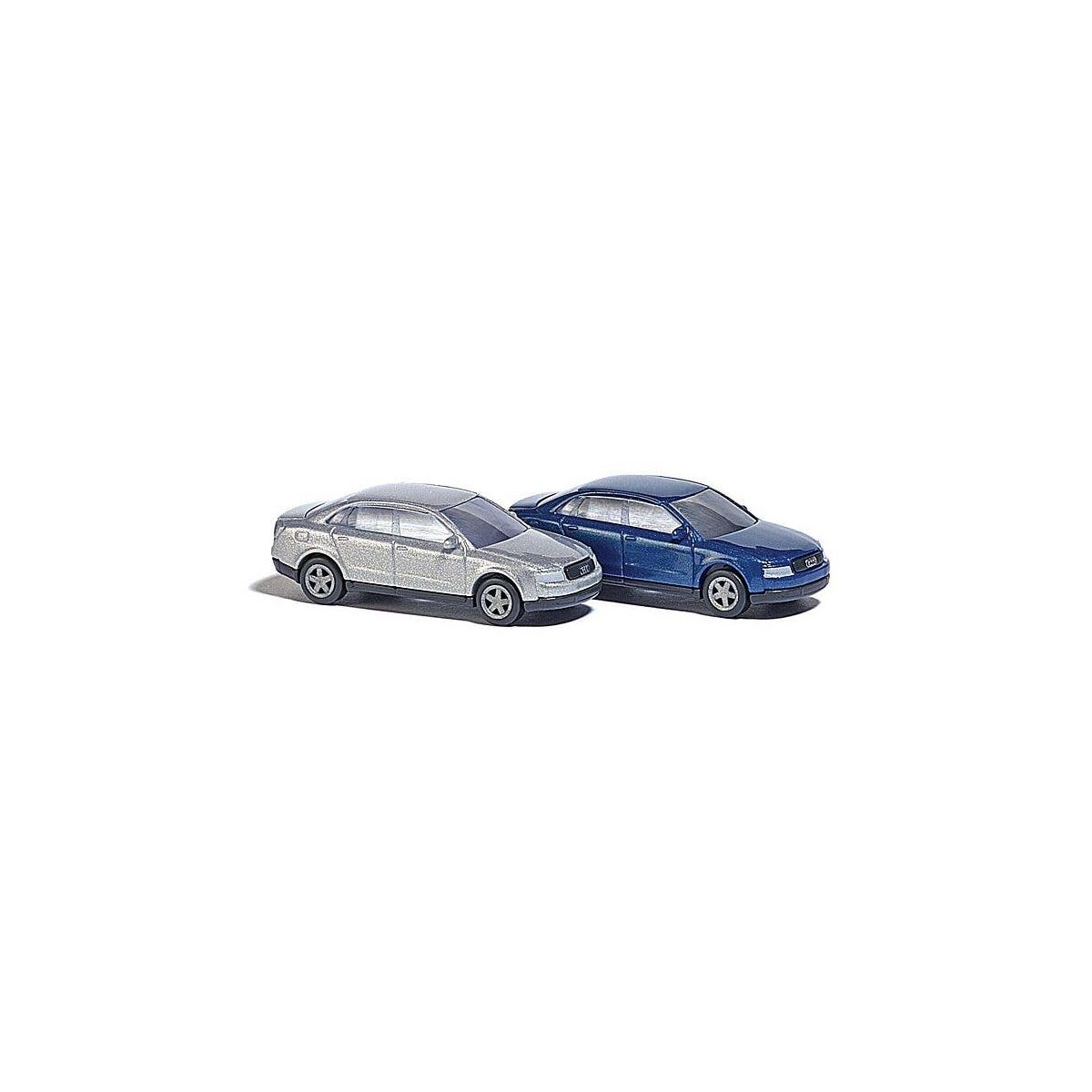 Audi A4 Sedan 2-Pack - Assembled -- 1 Each: Metallic Silver & Metallic Blue, N, Busch Gmbh & Co Kg 8340