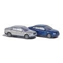 Audi A4 Sedan 2-Pack - Assembled -- 1 Each: Metallic Silver & Metallic Blue, N, Busch Gmbh & Co Kg 8340